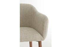 Light & Living Eetkamerstoel 59x59 5x76 Cm BLAINE Beige+hout Donker Bruin