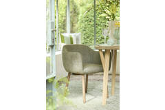 Light & Living Eetkamerstoel 59x59 5x76 Cm BLAINE Groen+hout Donker Bruin