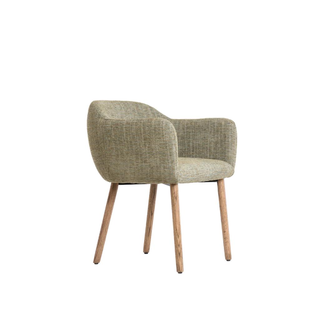 light & living Eetkamerstoel 59x59 5x76 cm BLAINE groen+hout donker bruin