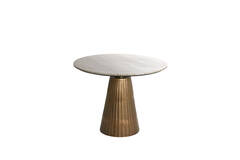 Light & Living Eettafel Ø100x75 Cm RIANNE Marmer Taupe-antiek Brons