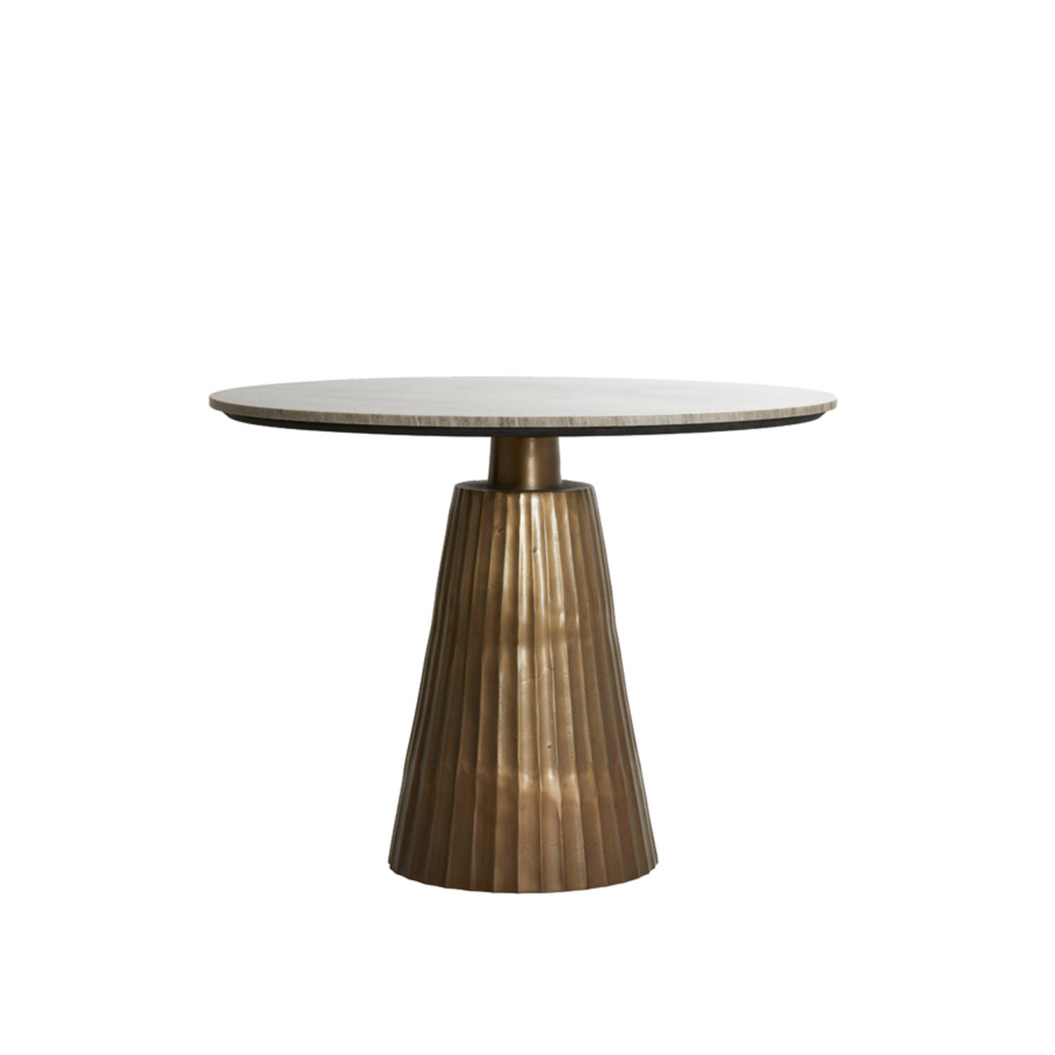 light & living Eettafel Ø100x75 cm RIANNE marmer taupe-antiek brons