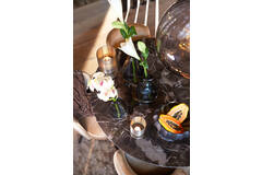 Light & Living Eettafel Ø100x78 Cm YNEZ Donker Bruin Marmer+donker Bruin