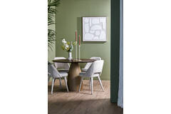 light & living Eettafel Ø120x76 cm PALMIRA hout olie bruin+mat beige