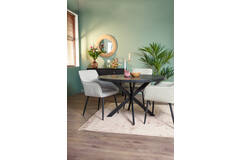 Light & Living Eettafel Ø120x76 Cm YELLOV Hout Zwart-zwart