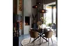 Light & Living Eettafel Ø120x78 Cm TOMOCHI Marmer Zwart-zwart