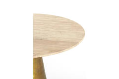 Light & Living Eettafel Ø120x78 Cm YNEZ Travertin Zand+antiek Brons