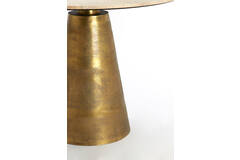 Light & Living Eettafel Ø120x78 Cm YNEZ Travertin Zand+antiek Brons