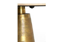 Light & Living Eettafel Ø120x78 Cm YNEZ Travertin Zand+antiek Brons