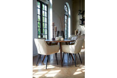 Light & Living Eettafel Ø140x76 Cm QUENZA Acacia Hout Bruin