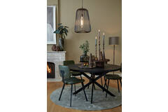 Light & Living Eettafel Ø140x76 Cm YELLOV Hout Zwart-zwart