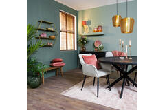 Light & Living Eettafel Ø140x76 Cm YELLOV Hout Zwart-zwart