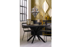 Light & Living Eettafel Ø140x76 Cm YELLOV Hout Zwart-zwart