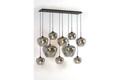 Light & Living Hanglamp 10L 120x60x110 Cm MAYSON Smoke Glas-mat Zwart