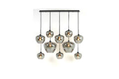 Light & Living Hanglamp 10L 120x60x110 Cm MAYSON Smoke Glas-mat Zwart