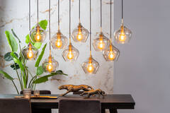 Light & Living Hanglamp 10L 124x35x60 Cm RAKEL Antiek Brons+smoke