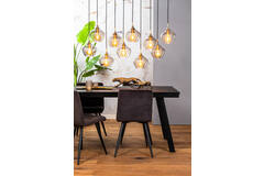 Light & Living Hanglamp 10L 124x35x60 Cm RAKEL Antiek Brons+smoke