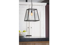 Light & Living Hanglamp 35x35x34 5 Cm SAUNTE Zwart+glas