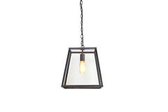 Light & Living Hanglamp 35x35x34 5 Cm SAUNTE Zwart+glas