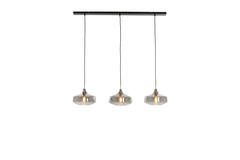 Light & Living Hanglamp 3L 120x30x21 Cm SOLNA Antiek Brons+smoke Glas
