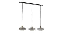 Light & Living Hanglamp 3L 120x30x21 Cm SOLNA Antiek Brons+smoke Glas