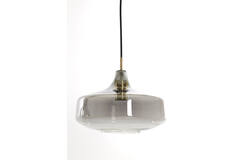 Light & Living Hanglamp 3L 120x30x21 Cm SOLNA Antiek Brons+smoke Glas