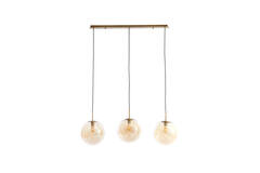 Light & Living Hanglamp 3L 120x30x30 Cm MEDINA Glas Amber+goud