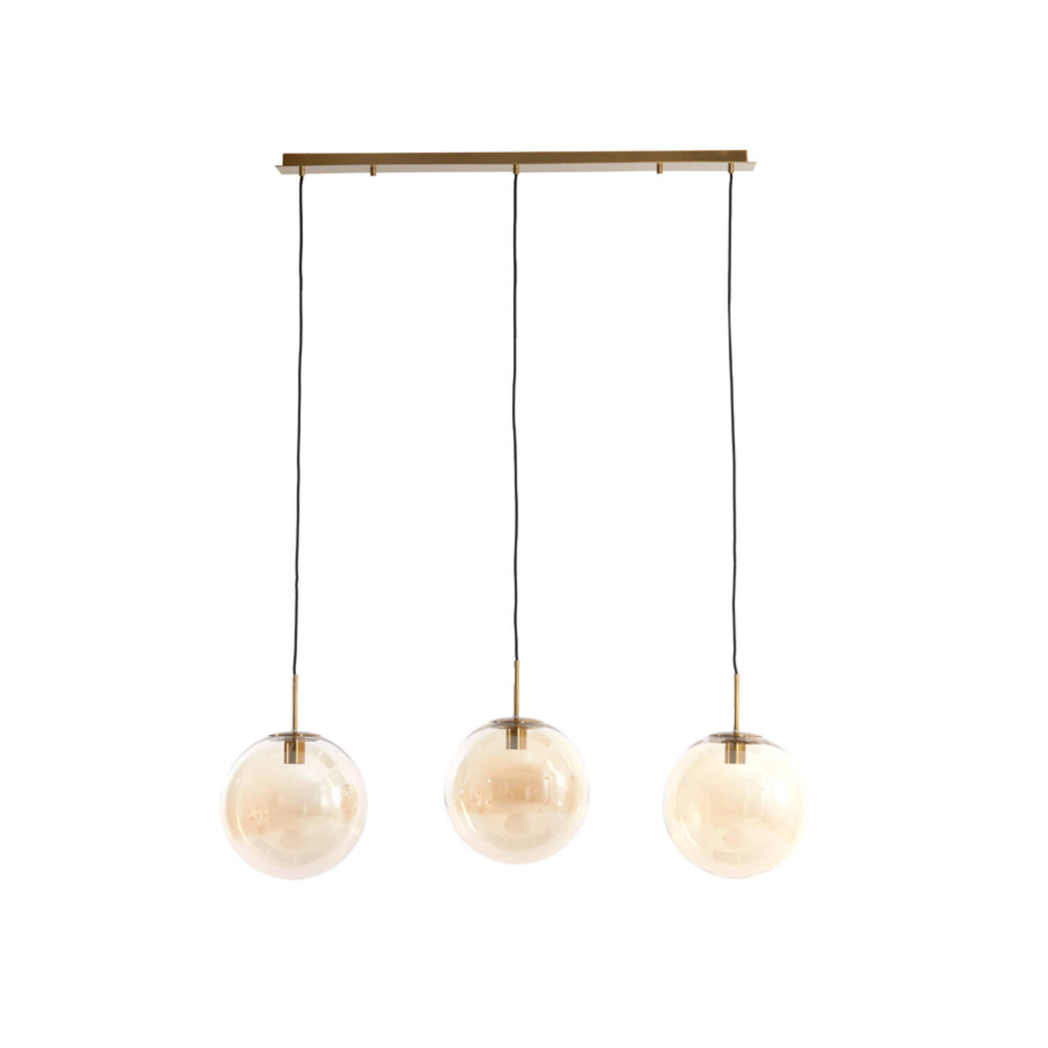 light & living Hanglamp 3L 120x30x30 cm MEDINA glas amber+goud