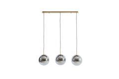 Light & Living Hanglamp 3L 120x30x30 Cm MEDINA Glas Smoke+goud