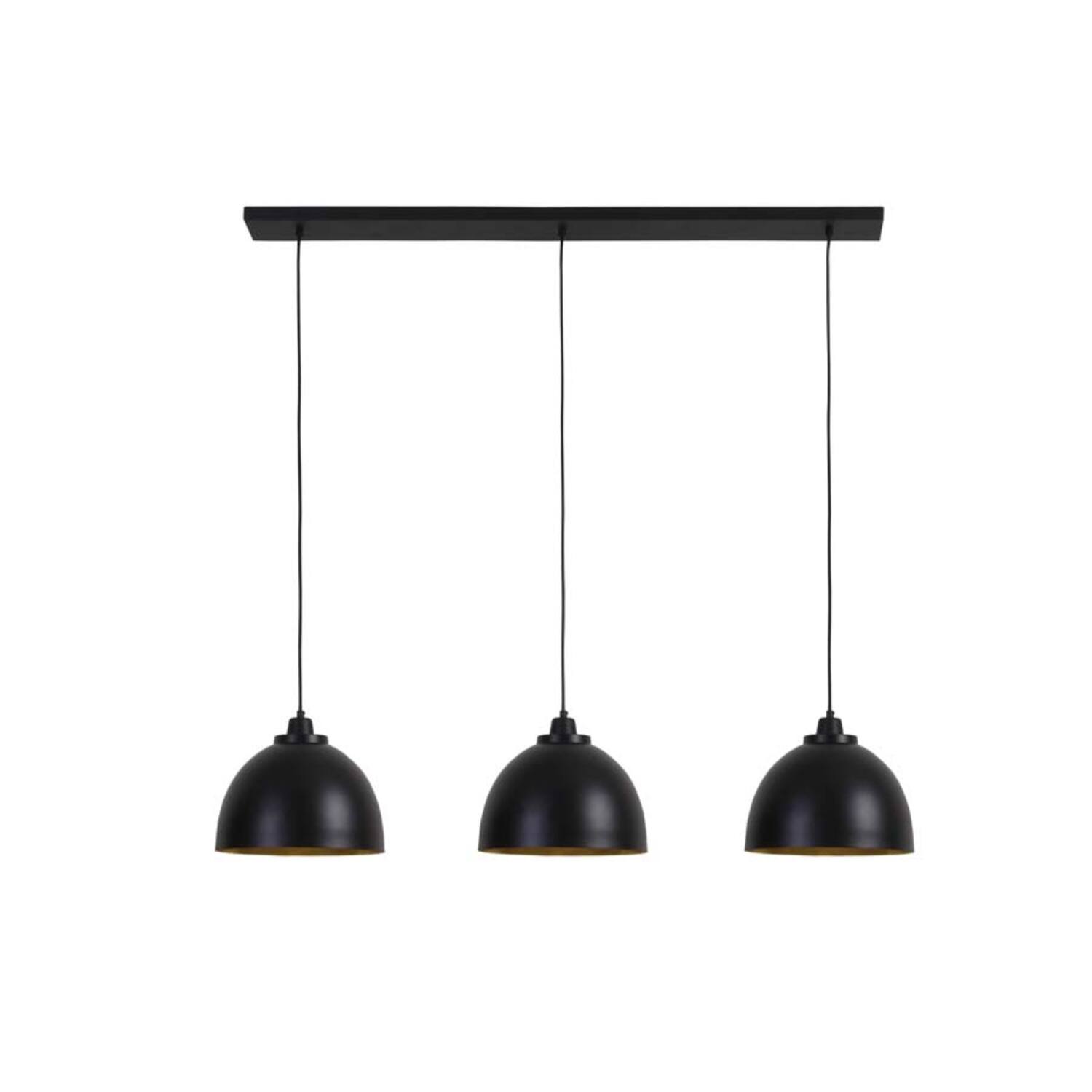 light & living Hanglamp 3L 135x30x26 cm KYLIE mat zwart-goud