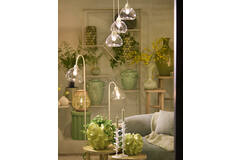 Light & Living Hanglamp 3L Ø30x14 Cm BISHO Glas Helder+crème