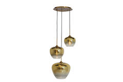 Light & Living Hanglamp 3L Ø40x160 Cm MAYSON Glas Goud-helder+goud