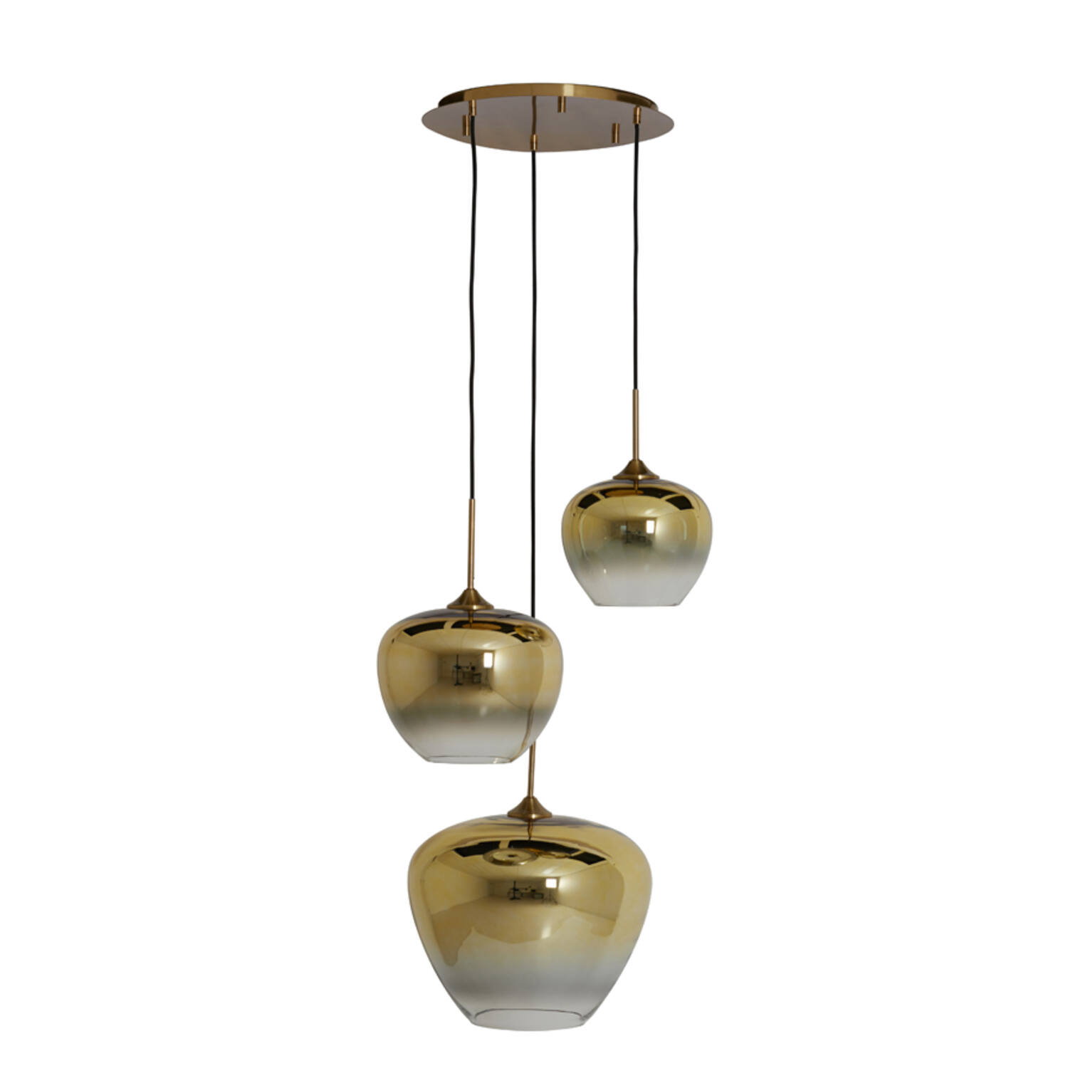 light & living Hanglamp 3L Ø40x160 cm MAYSON glas goud-helder+goud