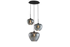 Light & Living Hanglamp 3L Ø40x160 Cm MAYSON Smoke Glas-mat Zwart