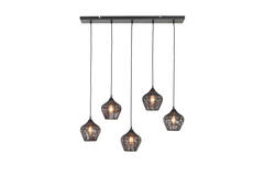 Light & Living Hanglamp 5L 100x20x122 Cm ALVARO Mat Zwart