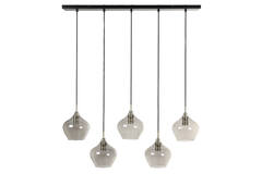 Light & Living Hanglamp 5L 104x20x120 Cm RAKEL Antiek Brons+smoke
