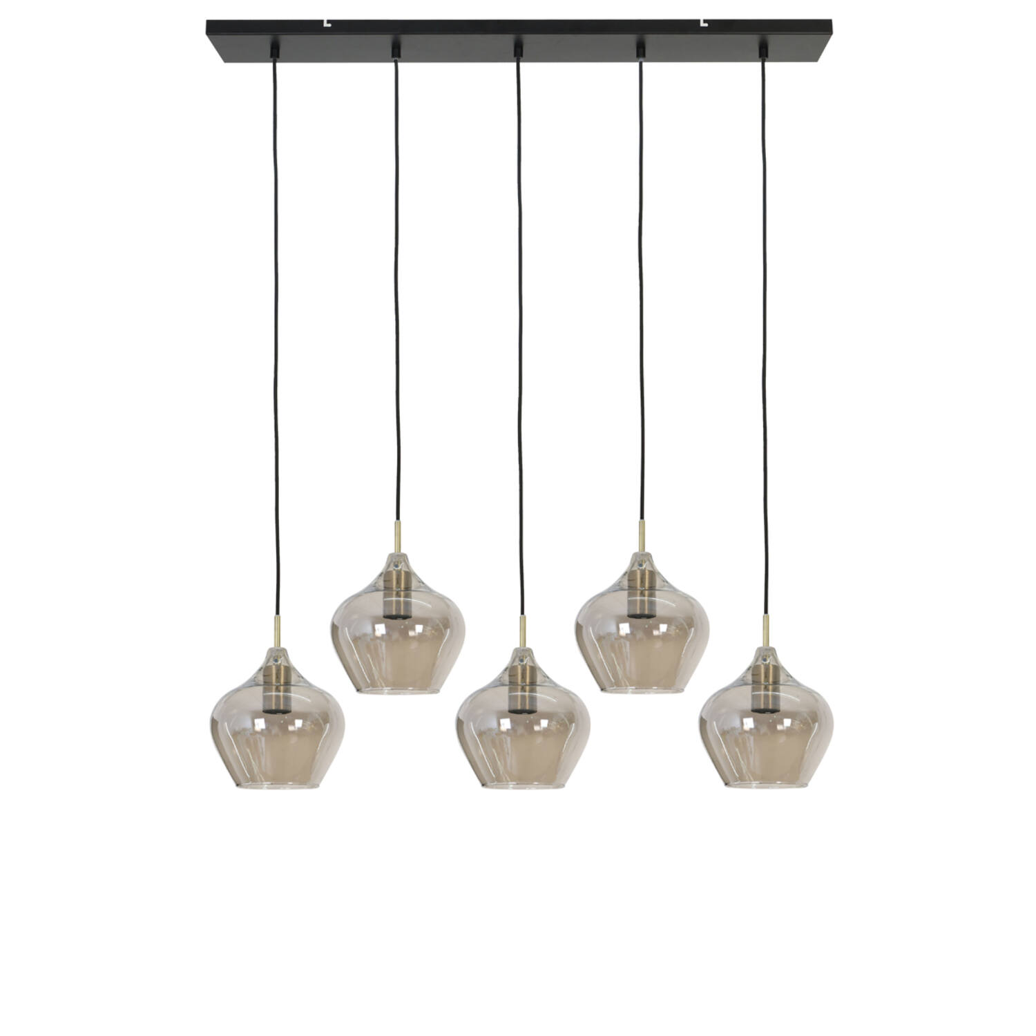 light & living Hanglamp 5L 104x20x120 cm RAKEL antiek brons+smoke