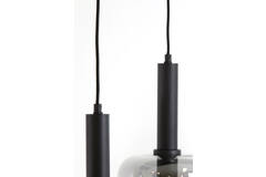 Light & Living Hanglamp 5L 110x22x32 Cm LEKAR Zwart+smoke Glas