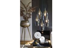 Light & Living Hanglamp 5L Ø45x36 Cm LUKARO Antiek Brons+glas Smoke