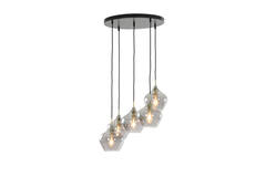 Light & Living Hanglamp 5L Ø61x66 Cm RAKEL Antiek Brons+smoke