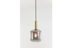 Light & Living Hanglamp Ø16x26 Cm LEKAR Antiek Brons+smoke Glas