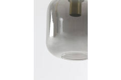 Light & Living Hanglamp Ø16x26 Cm LEKAR Antiek Brons+smoke Glas
