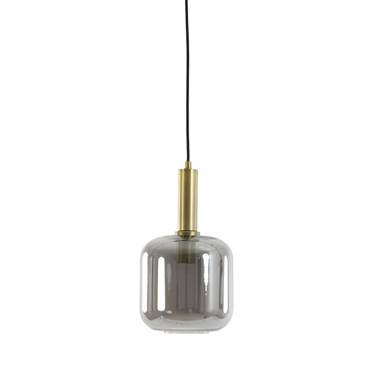 light & living Hanglamp Ø16x26 cm LEKAR antiek brons+smoke glas