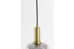 Light & Living Hanglamp Ø21x37 Cm LEKAR Antiek Brons+smoke Glas
