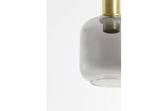 Light & Living Hanglamp Ø21x37 Cm LEKAR Antiek Brons+smoke Glas