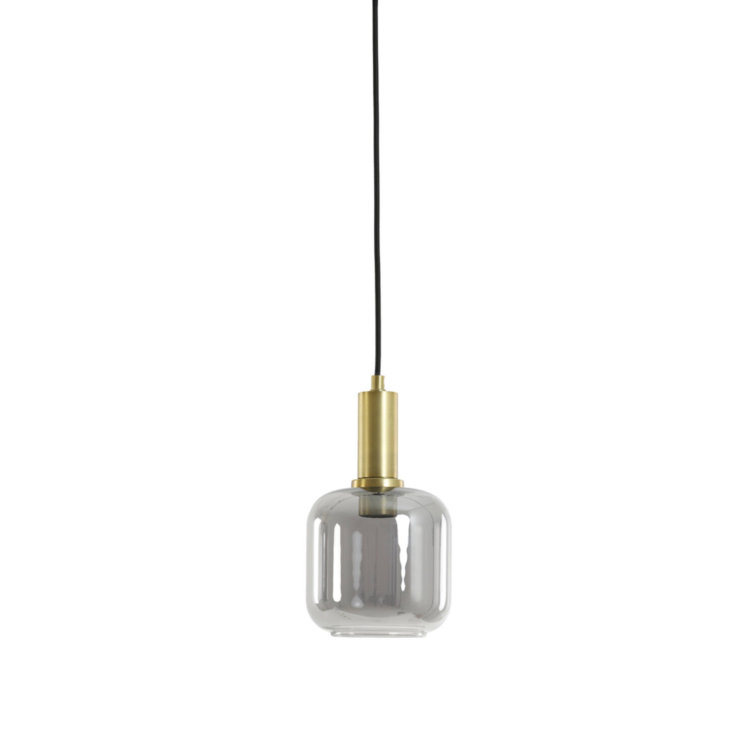 light & living Hanglamp Ø21x37 cm LEKAR antiek brons+smoke glas