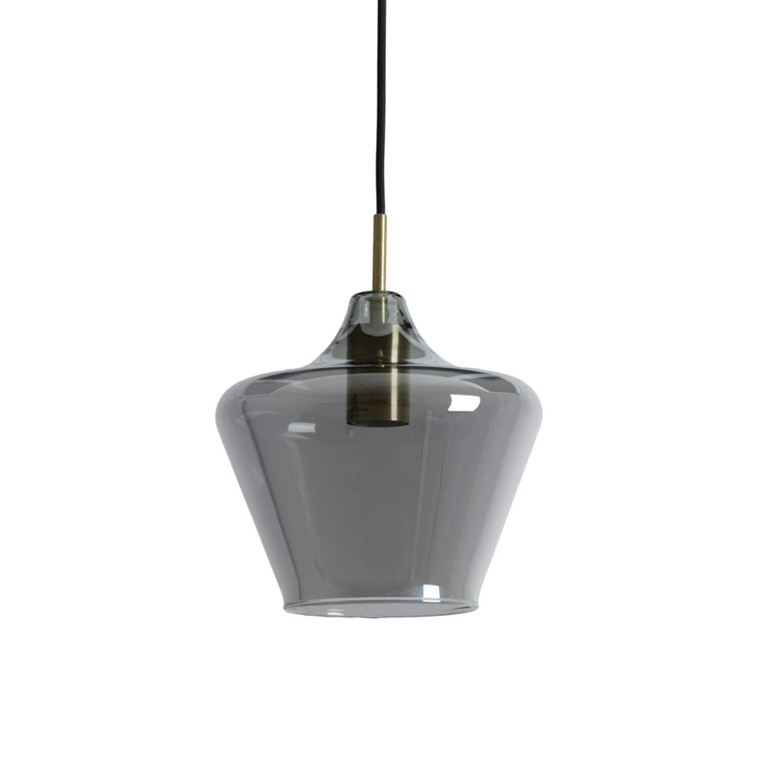 light & living Hanglamp Ø22x21 cm SOLLY antiek brons+smoke glas