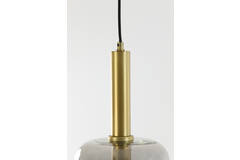 Light & Living Hanglamp Ø22x52 Cm LEKAR Antiek Brons+smoke Glas