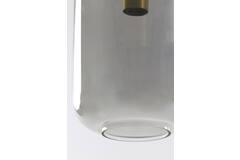 Light & Living Hanglamp Ø22x52 Cm LEKAR Antiek Brons+smoke Glas