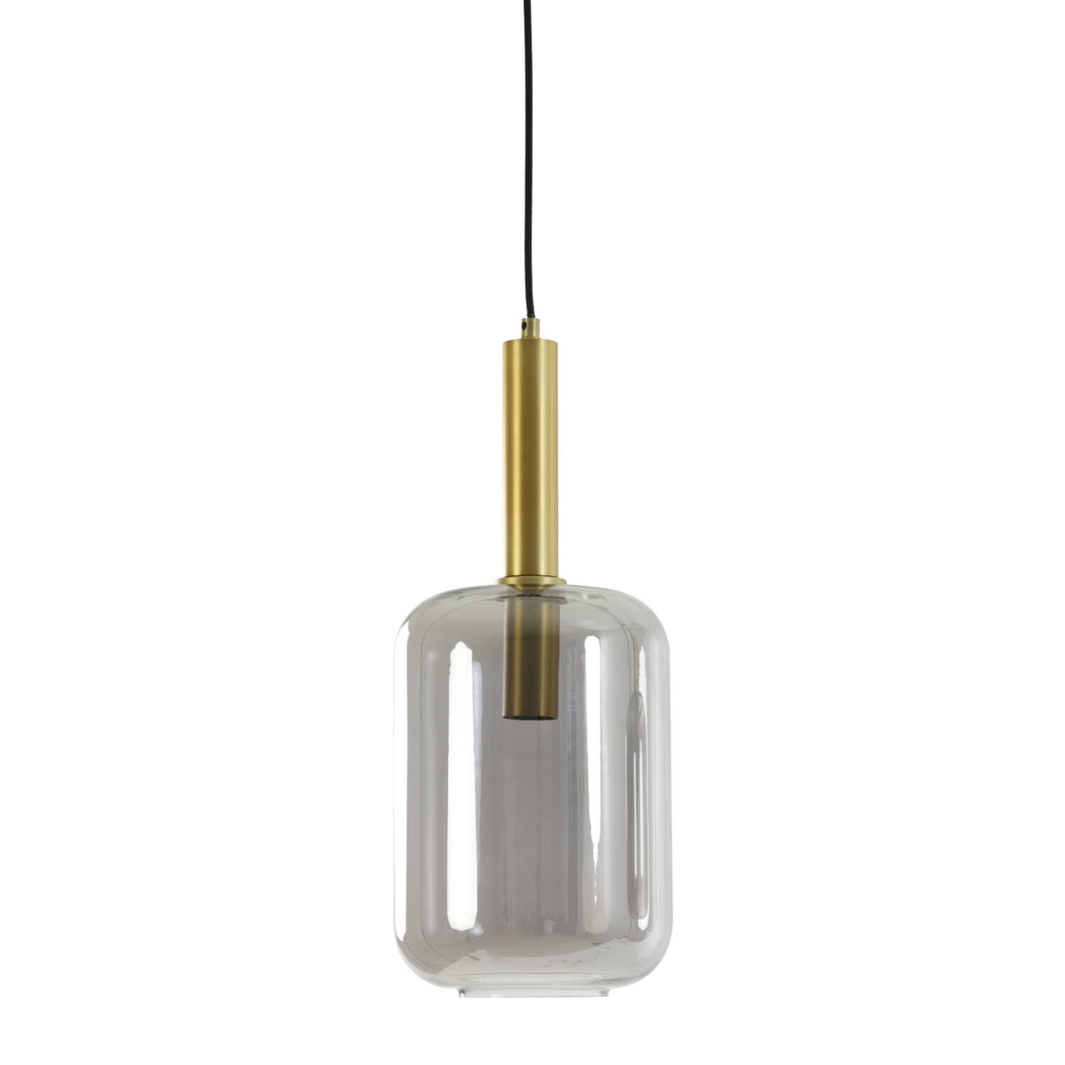 light & living Hanglamp Ø22x52 cm LEKAR antiek brons+smoke glas