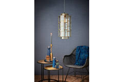 Light & Living Hanglamp Ø24x45 Cm SØSTRENE Antiek Brons+glas